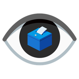 ballot box with ballot and eye