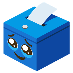 ballot box with ballot and face holding back tears