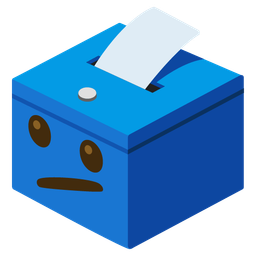 ballot box with ballot and face with diagonal mouth