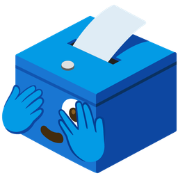 ballot box with ballot and face with peeking eye