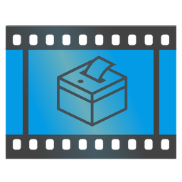 ballot box with ballot and film frames