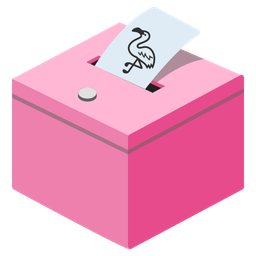 ballot box with ballot and flamingo