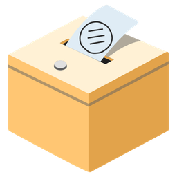 ballot box with ballot and flatbread