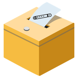 ballot box with ballot and flute