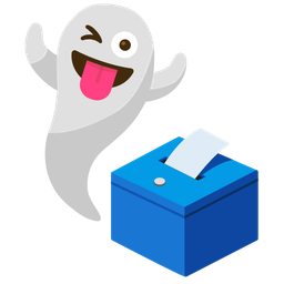 ballot box with ballot and ghost