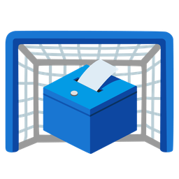 ballot box with ballot and goal net