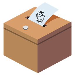 ballot box with ballot and goat