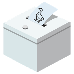 ballot box with ballot and goose