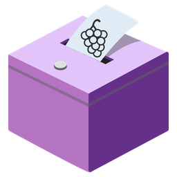 ballot box with ballot and grapes