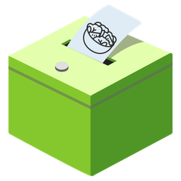 ballot box with ballot and green salad
