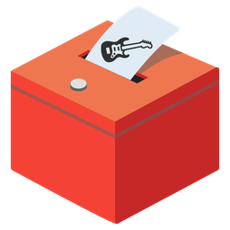 ballot box with ballot and guitar