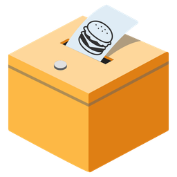 ballot box with ballot and hamburger