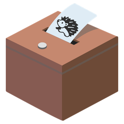 ballot box with ballot and hedgehog