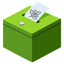 ballot box with ballot and herb