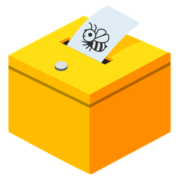 ballot box with ballot and honeybee