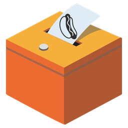ballot box with ballot and hot dog