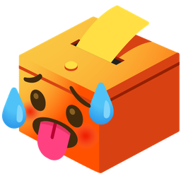 ballot box with ballot and hot face