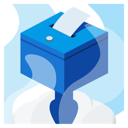ballot box with ballot and hot springs