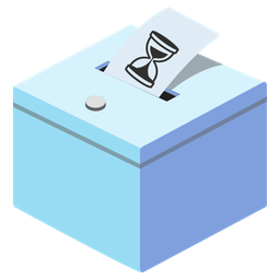 ballot box with ballot and hourglass not done