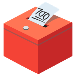 ballot box with ballot and hundred points