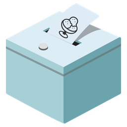 ballot box with ballot and ice cream
