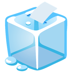 ballot box with ballot and ice