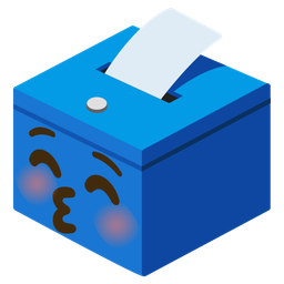 Ballot box with ballot and Kissing face with closed eyes