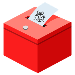 ballot box with ballot and lady beetle