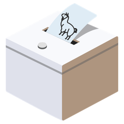 ballot box with ballot and llama