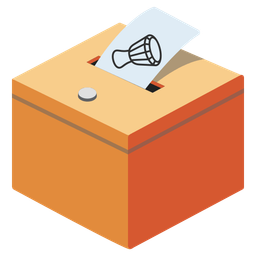 ballot box with ballot and long drum