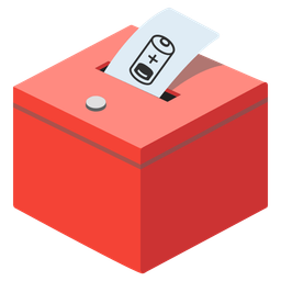 ballot box with ballot and low battery