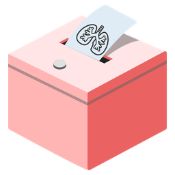 ballot box with ballot and lungs