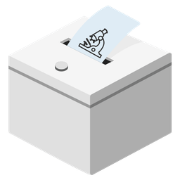 ballot box with ballot and microscope