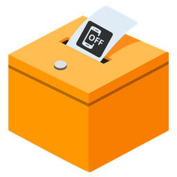 ballot box with ballot and mobile phone off