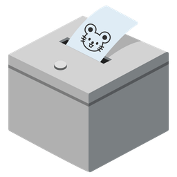 ballot box with ballot and mouse face
