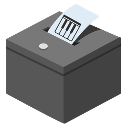 ballot box with ballot and musical keyboard