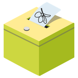 ballot box with ballot and olive