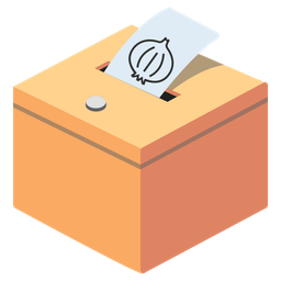 ballot box with ballot and onion