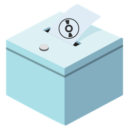 ballot box with ballot and optical disk