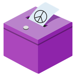 ballot box with ballot and peace symbol