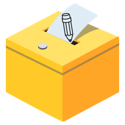 ballot box with ballot and pencil