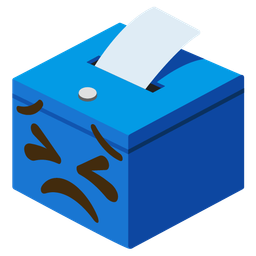 ballot box with ballot and persevering face