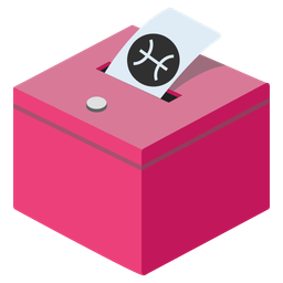 ballot box with ballot and Pisces