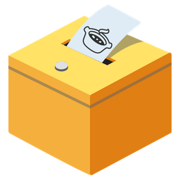 ballot box with ballot and pot of food