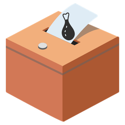 ballot box with ballot and poultry leg