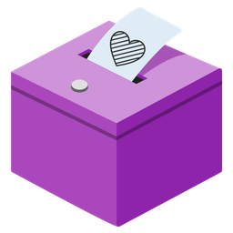 ballot box with ballot and purple heart