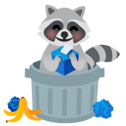 ballot box with ballot and raccoon