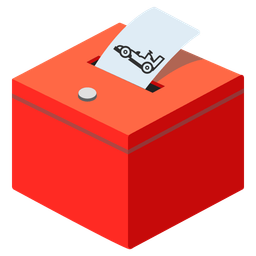 ballot box with ballot and racing car