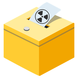 ballot box with ballot and radioactive