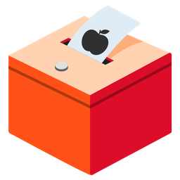 ballot box with ballot and red apple